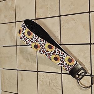 Faux Leather Keychain Wristlet